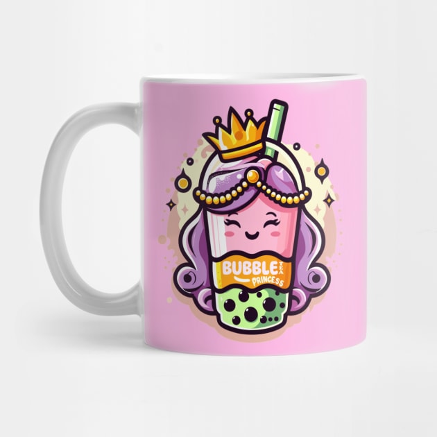 Bubble Tea Princess Boba Tea Kawaii Cartoon Girl by SubtleSplit